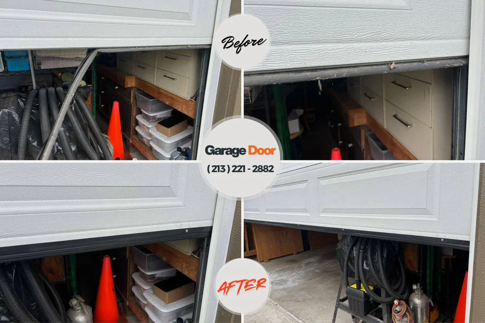 Before and after: garage door repair Ogdensburg, NJ